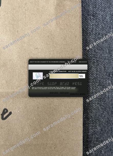 Congo Afriland First bank visa card photolook back